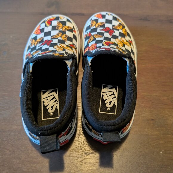 Vans Asher Butterfly Checkerboard Slip-On Shoes, Size 11 MISSY - Picture 3 of 5
